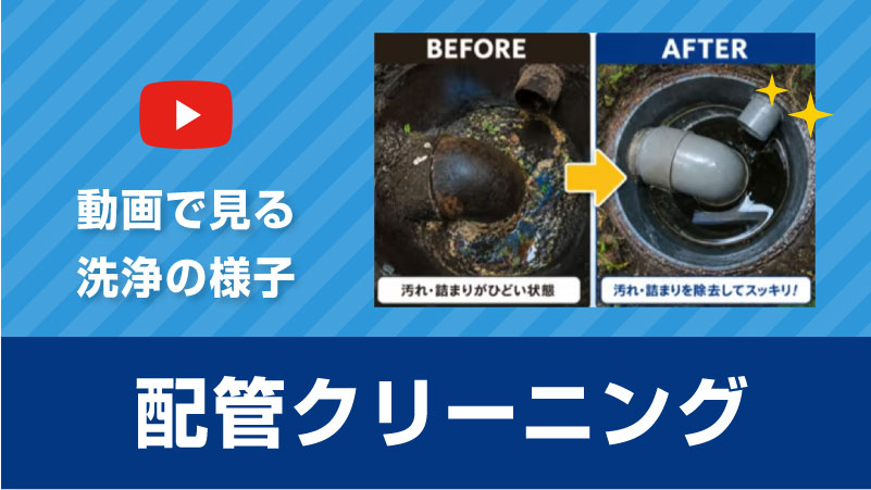 動画で見る 美園ベースの配管クリーニング